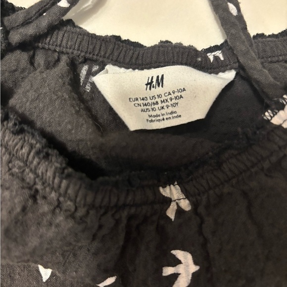H&M Kids A-Line Black Dress with Bird Print - Picture 3 of 6